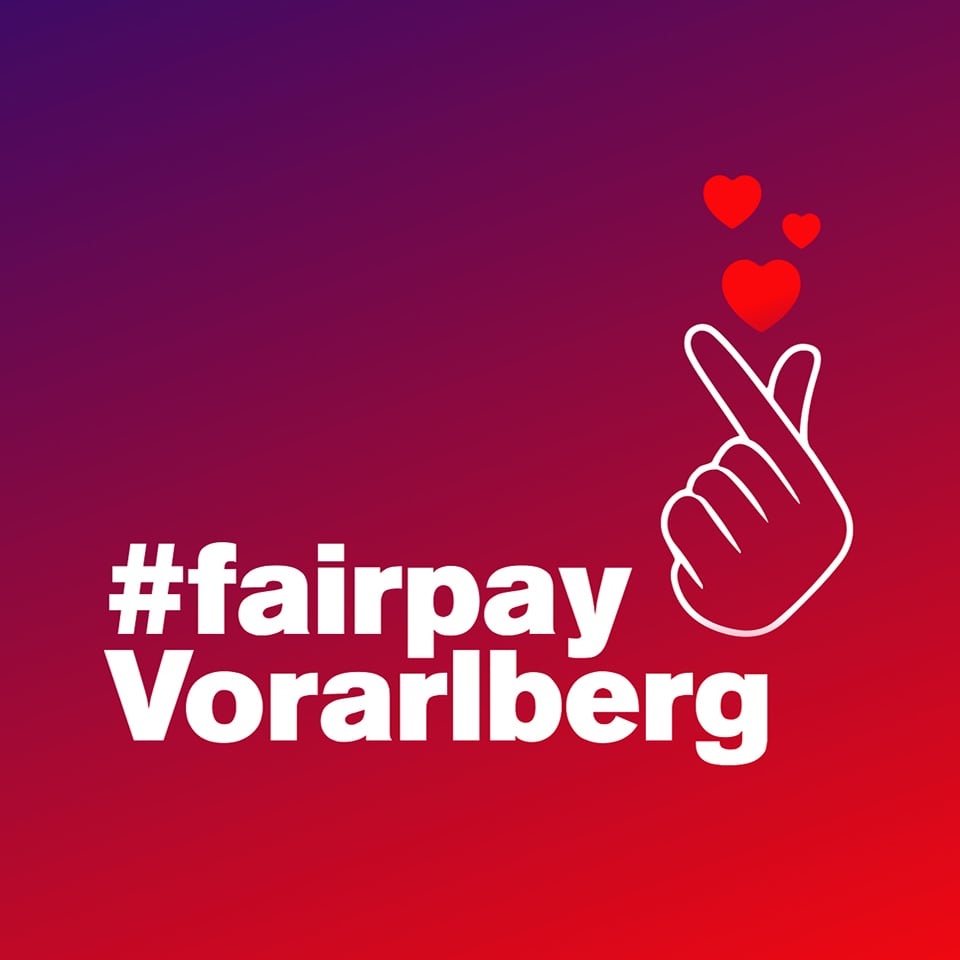 Logo der #fairpay Kampagne der AK Vorarlberg