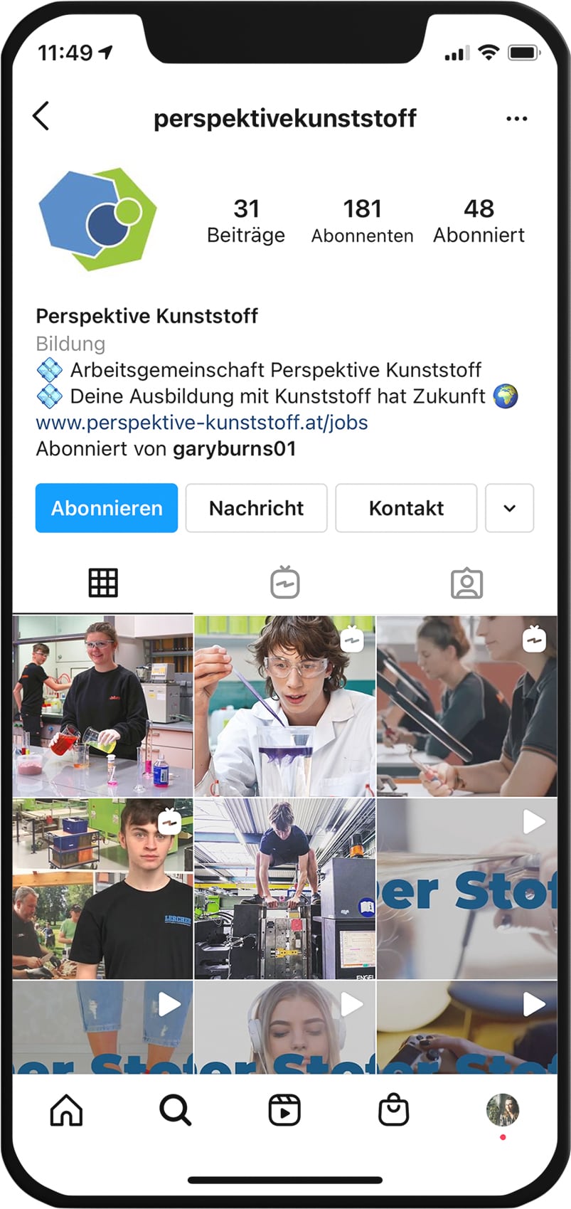 Instagram Feed Perspektive Kunststoff